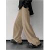 imageOYOANGLE Mens Drawstring Elastic Waist Baggy Sweatpants Y2K Loose Wide Leg Long Pants with PocketApricot