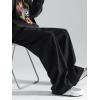 imageOYOANGLE Mens Drawstring Elastic Waist Baggy Sweatpants Y2K Loose Wide Leg Long Pants with PocketBlack