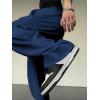 imageOYOANGLE Mens Drawstring Elastic Waist Baggy Sweatpants Y2K Loose Wide Leg Long Pants with PocketBlue Dark