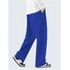 imageOYOANGLE Mens Drawstring Elastic Waist Baggy Sweatpants Y2K Loose Wide Leg Long Pants with PocketBlue Royal