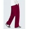imageOYOANGLE Mens Drawstring Elastic Waist Baggy Sweatpants Y2K Loose Wide Leg Long Pants with PocketBurgundy