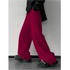 imageOYOANGLE Mens Drawstring Elastic Waist Baggy Sweatpants Y2K Loose Wide Leg Long Pants with PocketBurgundy