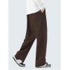 imageOYOANGLE Mens Drawstring Elastic Waist Baggy Sweatpants Y2K Loose Wide Leg Long Pants with PocketDark Brown