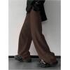 imageOYOANGLE Mens Drawstring Elastic Waist Baggy Sweatpants Y2K Loose Wide Leg Long Pants with PocketDark Brown