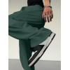 imageOYOANGLE Mens Drawstring Elastic Waist Baggy Sweatpants Y2K Loose Wide Leg Long Pants with PocketDark Green