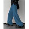 imageOYOANGLE Mens Drawstring Elastic Waist Baggy Sweatpants Y2K Loose Wide Leg Long Pants with PocketDusty Blue