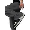imageOYOANGLE Mens Drawstring Elastic Waist Baggy Sweatpants Y2K Loose Wide Leg Long Pants with PocketGrey