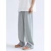 imageOYOANGLE Mens Drawstring Elastic Waist Baggy Sweatpants Y2K Loose Wide Leg Long Pants with PocketLight Grey