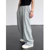 imageOYOANGLE Mens Drawstring Elastic Waist Baggy Sweatpants Y2K Loose Wide Leg Long Pants with PocketLight Grey
