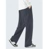 imageOYOANGLE Mens Drawstring Elastic Waist Baggy Sweatpants Y2K Loose Wide Leg Long Pants with PocketMedium Grey