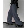imageOYOANGLE Mens Drawstring Elastic Waist Baggy Sweatpants Y2K Loose Wide Leg Long Pants with PocketMedium Grey