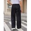 imageOYOANGLE Mens Pleated High Waist Wide Leg Pants Loose Fit Casual Pants with PocketBlack