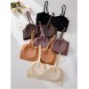 imageOYOANGLE Womens 5 Pack Bras Seamless Adjustable Straps Smoothing Wireless BralettesBlack Beige