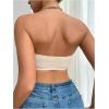 imageOYOANGLE Womens Front Closure Strapless Bra Wireless Tube Bralette Seamless Bandeau BrasApricot