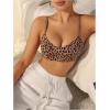 imageOYOANGLE Womens Leopard Print Wireless Bra Comfort Adjustable Straps Scoop Neck Bralette No Padding BrasBrown