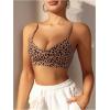 imageOYOANGLE Womens Leopard Print Wireless Bra Comfort Adjustable Straps Scoop Neck Bralette No Padding BrasBrown
