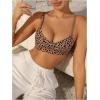 imageOYOANGLE Womens Leopard Print Wireless Bra Comfort Adjustable Straps Scoop Neck Bralette No Padding BrasBrown