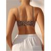 imageOYOANGLE Womens Leopard Print Wireless Bra Comfort Adjustable Straps Scoop Neck Bralette No Padding BrasBrown