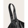 imageOYOANGLE Womens PU Leather Zip Up Bustier Crop Top Push Up Adjustable Straps Bra BralettesBlack