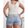imageOYOANGLE Womens Plus Size Boho Textured Scoop Neck Sleeveless Tassel Trim Waffle Knit Crop Tank TopsBeige