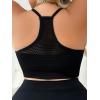 imageOYOANGLE Womens Plus Size Contrast Mesh Wireless Scoop Neck Bra Racerback Solid Fishnet BralettesBlack