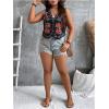imageOYOANGLE Womens Plus Size Floral Embroidered Open Front Vintage Vest Sleeveless V Neck Cardigan WaistcoatBlack