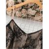 imageOYOANGLE Womens Plus Size Floral Lace Up Camisoles Double Layers V Neck Spaghetti Strap Loose Tunic Cami TopsBlack