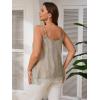 imageOYOANGLE Womens Plus Size Floral Lace Up Camisoles Double Layers V Neck Spaghetti Strap Loose Tunic Cami TopsGrey
