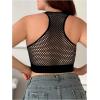 imageOYOANGLE Womens Plus Size High Support Wireless Bra Racerback Breathable Sport Workout Tank TopsBlack