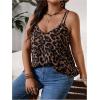 imageOYOANGLE Womens Plus Size Leopard Print Camisoles Sleeveless Deep V Neck Spaghetti Strap Loose Tank TopsMulticolor