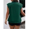 imageOYOANGLE Womens Plus Size Mock Neck Cap Sleeve TShirts Pleated Tee Shirt Summer TopsGreen