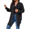 imageOYOANGLE Womens Plus Size Sheer See Through Button Down Long Sleeve Collared Neck Shirt Blouse TopBlack