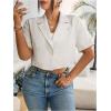 imageOYOANGLE Womens Plus Size Short Sleeve Open Front Cropped Blazer Work Office Dressy Suit JacketsBeige