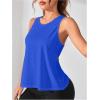 imageOYOANGLE Womens Sports Workout Tops Open Back Running Tank Top Racerback Casual Yoga Athletic ShirtsBlue
