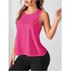 imageOYOANGLE Womens Sports Workout Tops Open Back Running Tank Top Racerback Casual Yoga Athletic ShirtsHot Pink