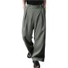 imageOYOANGLE Mens Pleated High Waist Wide Leg Pants Loose Fit Casual Pants with PocketDark Grey
