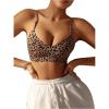 imageOYOANGLE Womens Leopard Print Wireless Bra Comfort Adjustable Straps Scoop Neck Bralette No Padding BrasBrown
