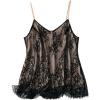 imageOYOANGLE Womens Plus Size Floral Lace Up Camisoles Double Layers V Neck Spaghetti Strap Loose Tunic Cami TopsBlack