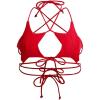 imageOYOANGLE Womens Plus Size Star Criss Cross Crop Cami Top Y2K Tie Backless Camisole Rave TopsRed