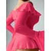 imageOYOANGLE Womens 2 Piece Off Shoulder Long Sleeve Ruffle Mesh Sheer Nightgowns with Thongs Babydoll Lingerie SetHot Pink
