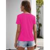 imageOYOANGLE Womens Cutout Deep V Neck Choker Tee Short Sleeve Summer Tunic Tops ShirtsDeep Pink