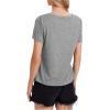 imageOYOANGLE Womens Cutout Deep V Neck Choker Tee Short Sleeve Summer Tunic Tops ShirtsLight Grey
