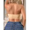 imageOYOANGLE Womens Front Closure Scallop Trim Padded Bandeau Bralette Seamless Strapless NonSlip Tube BraApricot