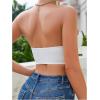 imageOYOANGLE Womens Front Closure Scallop Trim Padded Bandeau Bralette Seamless Strapless NonSlip Tube BraWhite
