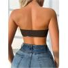 imageOYOANGLE Womens Front Closure Strapless Bandeau Bras Wireless No Padding Knitted Tube BralettesBrown