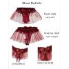 imageOYOANGLE Womens Mesh Babydoll Lingerie Cute Bow Tie Ruffle Lace Trim Thong Panty Low Rise UnderwearBurgundy