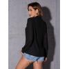 imageOYOANGLE Womens Mesh Sheer Long Sleeve Shirt See Through Button Down Blouse TopBlack