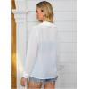 imageOYOANGLE Womens Mesh Sheer Long Sleeve Shirt See Through Button Down Blouse TopSolid White