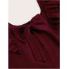 imageOYOANGLE Womens Plus Size Square Neck Ruffle Cap Sleeve Shirts Bowknot Back Loose Fit Casual Pullover BlousesBurgundy