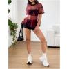 imageOYOANGLE Womens See Through Top Metallic Mesh Sheer Short Sleeve Rave TShirtHot Pink
